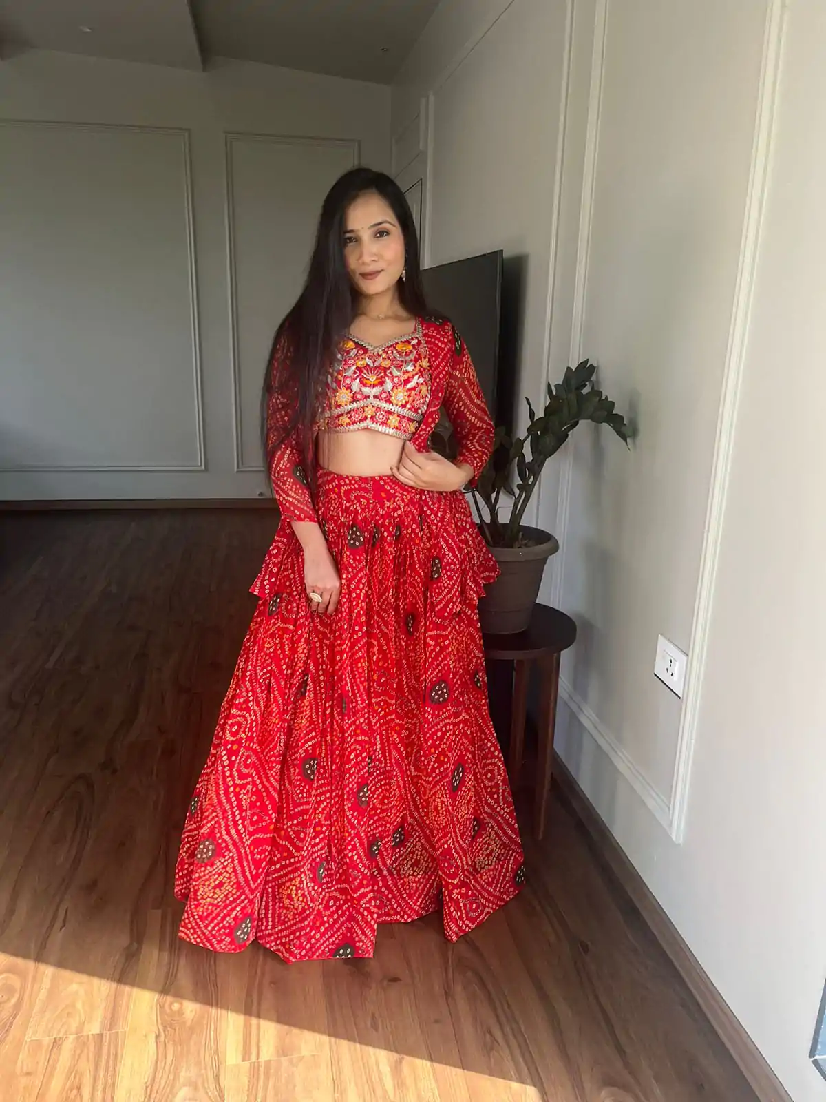  Ram 053 Red Pure Bandhrej Heavy Embroidery Sequence Lehenga Choli Wedding, Party, Festive, Events Etc.4-6 Working Days@ 2499/-only | Creative Lehenga, Bollywood Lehenga, Designer Lehenga, Embroidered Lehenga, Lehenga, Party Wear Lehenga