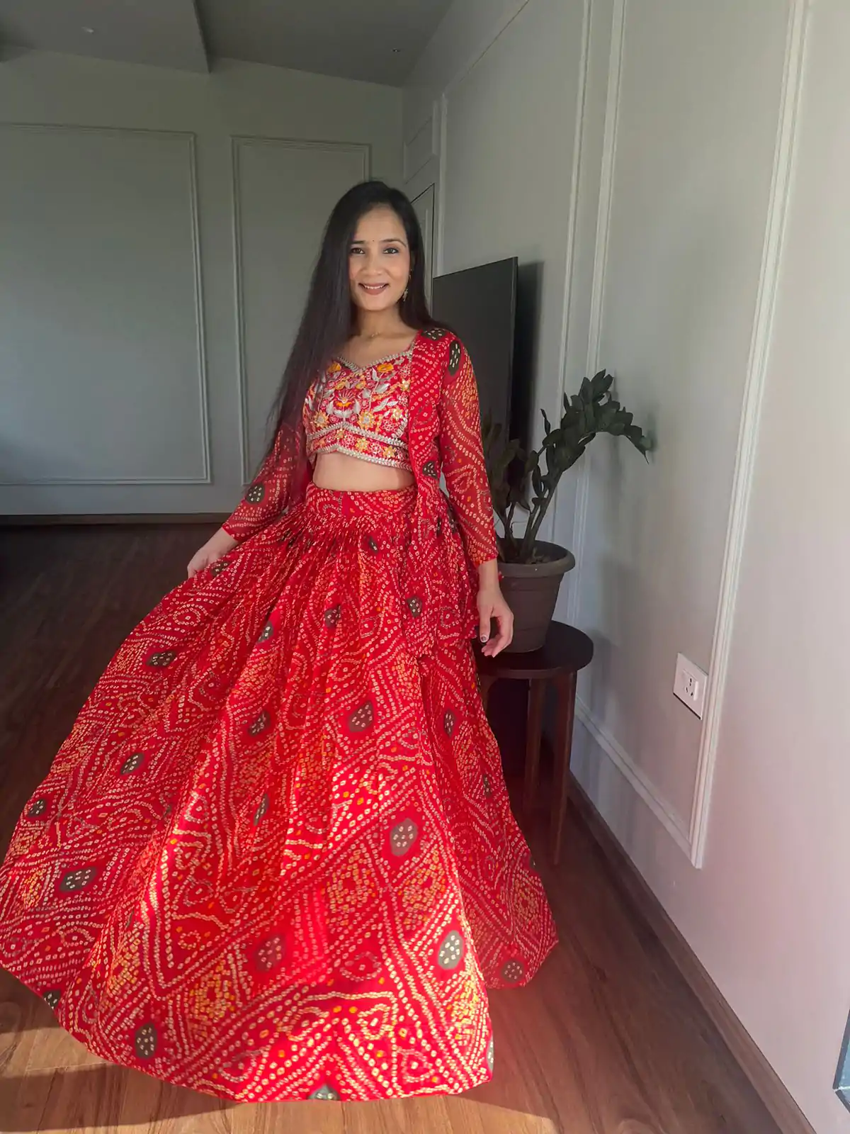  Ram 053 Red Pure Bandhrej Heavy Embroidery Sequence Lehenga Choli Wedding, Party, Festive, Events Etc.4-6 Working Days@ 2499/-only | Creative Lehenga, Bollywood Lehenga, Designer Lehenga, Embroidered Lehenga, Lehenga, Party Wear Lehenga