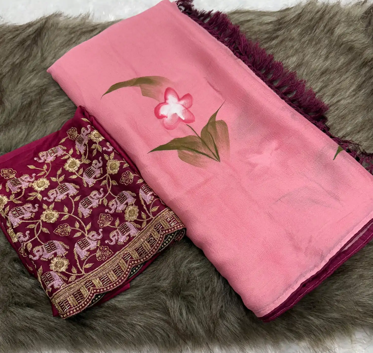 SSS 590 Pink Color Georgette Embroidery Sequence work Sequence lace Casual, Wedding, Festive, Events . Expected Delivery  4-6 Working Days @1699/- only | Embroidered Sarees, Bollywood Sarees, Creative Sarees, Designer Sarees, Ethnic Saree, Modern Digital sarees, Party Wear Sarees, Sarees