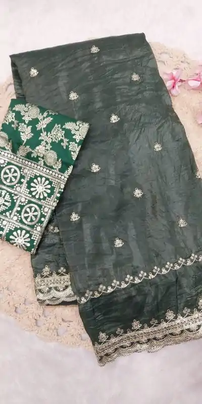 SSS 403 Green Color Georgette Work Embroidery Work Saree Casual, Party Wear, Wedding, Events Etc.4-6 Working Days@ 2499/- only | Embroidered Sarees, Bollywood Sarees, Creative Sarees, Designer Sarees, Ethnic Saree, Modern Digital sarees, Party Wear Sarees, Sarees