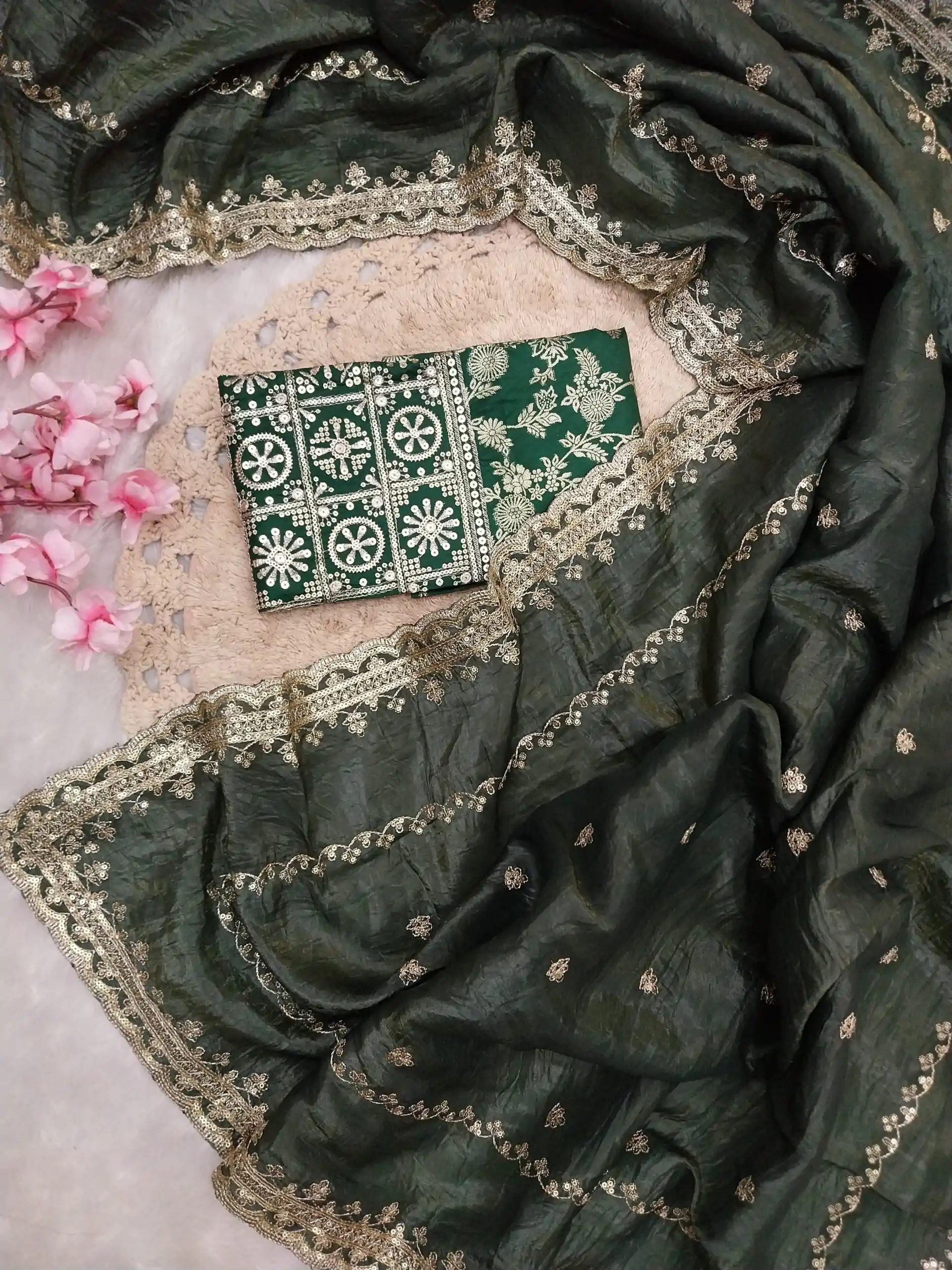 SSS 403 Green Color Georgette Work Embroidery Work Saree Casual, Party Wear, Wedding, Events Etc.4-6 Working Days@ 2499/- only | Embroidered Sarees, Bollywood Sarees, Creative Sarees, Designer Sarees, Ethnic Saree, Modern Digital sarees, Party Wear Sarees, Sarees