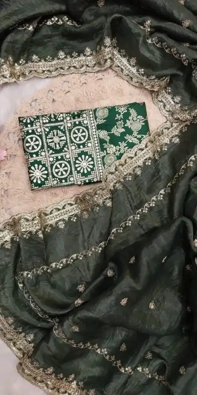 SSS 403 Green Color Georgette Work Embroidery Work Saree Casual, Party Wear, Wedding, Events Etc.4-6 Working Days@ 2499/- only | Embroidered Sarees, Bollywood Sarees, Creative Sarees, Designer Sarees, Ethnic Saree, Modern Digital sarees, Party Wear Sarees, Sarees