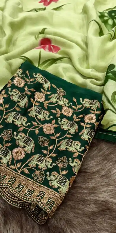 SSS 590 Green Color Georgette Embroidery Sequence work Sequence lace Casual, Wedding, Festive, Events . Expected Delivery  4-6 Working Days @1699/- only | Embroidered Sarees, Bollywood Sarees, Creative Sarees, Designer Sarees, Ethnic Saree, Modern Digital sarees, Party Wear Sarees, Sarees
