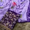 Exciting Purple Color Georgette Embroidery Sequence Saree