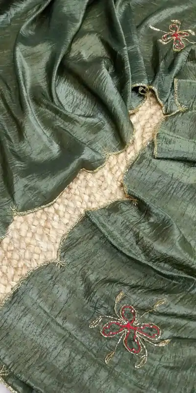 SSS 533 Green Color fabric having handwork With Work Saree Casual, Party Wear, Wedding, Events Etc.4-6 Working Days@ 2150/- only | Embroidered Sarees, Bollywood Sarees, Creative Sarees, Designer Sarees, Ethnic Saree, Modern Digital sarees, Party Wear Sarees, Sarees