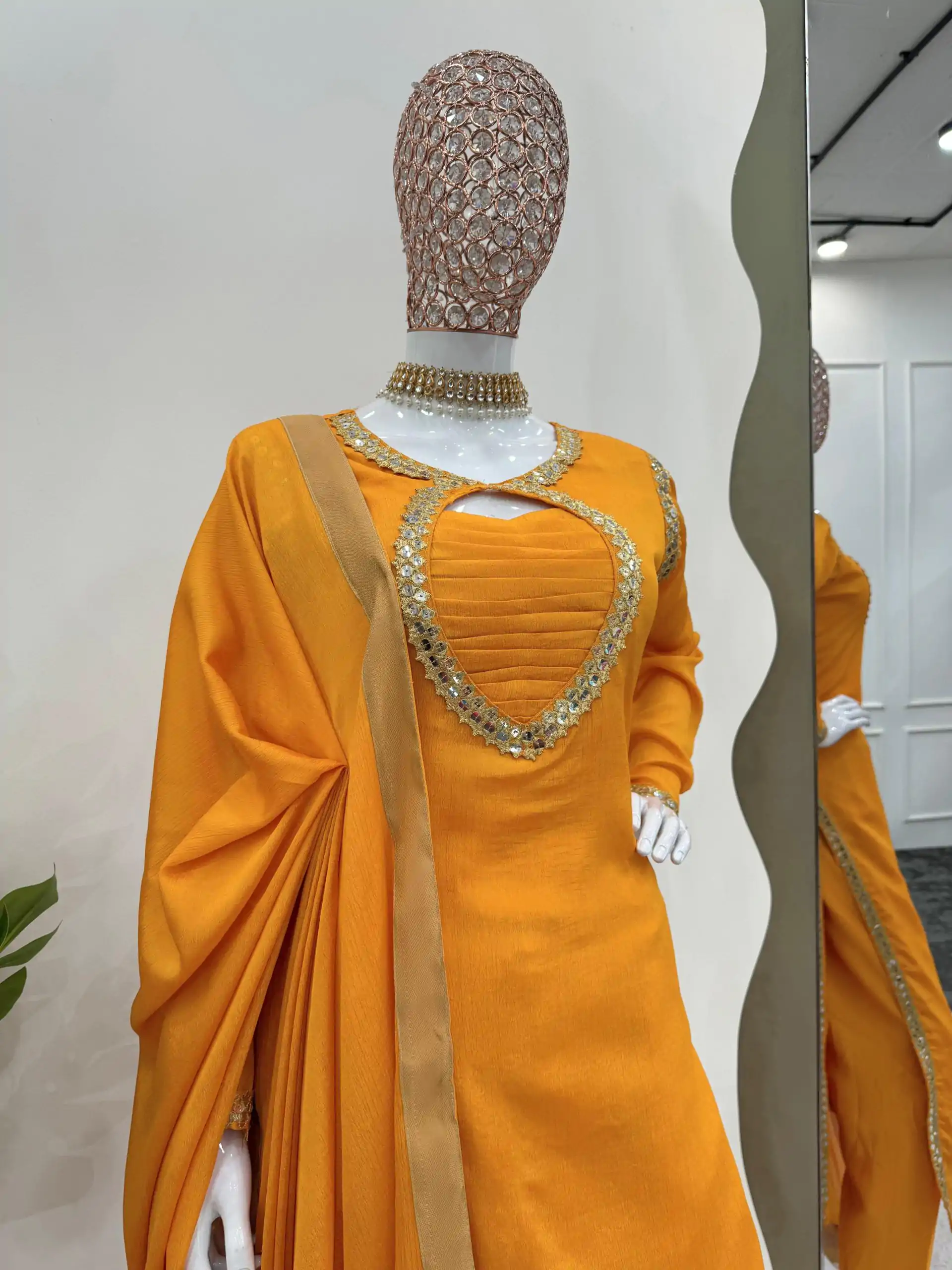 RTC 5774 Yellow Mellow Yellow Color Chinon silk Party Wear Sequnce Sharara Suit Wedding, Party, Festive, Events Etc.4-6 Working Days@2149/- only | Casual Suits, Jump Suits, Creative suits, Designer Suits, Palazzo Suits, Party Wear Suits, Patiala Suits, Salwar suit, Straight Suits
