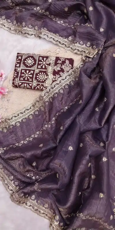 SSS 403 Purple Color Georgette Work Embroidery Work Saree Casual, Party Wear, Wedding, Events Etc.4-6 Working Days@ 2499/- only | Embroidered Sarees, Bollywood Sarees, Creative Sarees, Designer Sarees, Ethnic Saree, Modern Digital sarees, Party Wear Sarees, Sarees