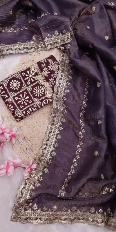 SSS 403 Purple Color Georgette Work Embroidery Work Saree Casual, Party Wear, Wedding, Events Etc.4-6 Working Days@ 2499/- only | Embroidered Sarees, Bollywood Sarees, Creative Sarees, Designer Sarees, Ethnic Saree, Modern Digital sarees, Party Wear Sarees, Sarees