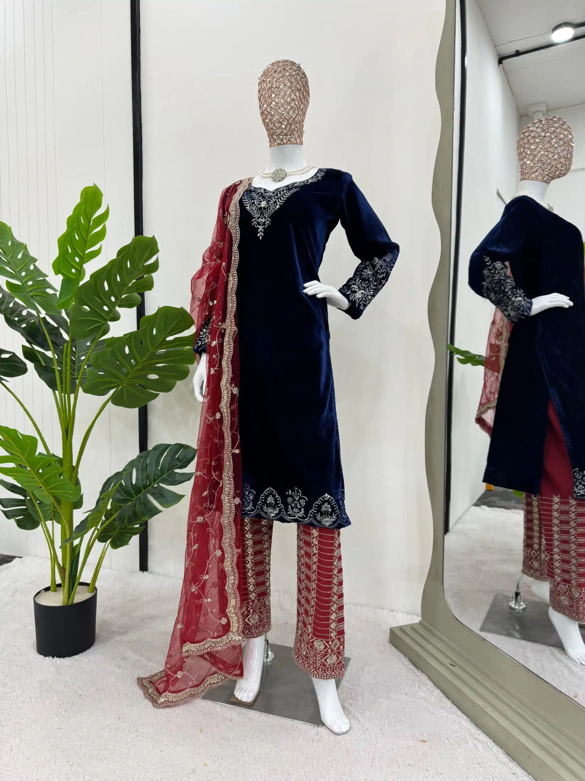 RTC 5777 Navy Blue Color Viscos velvet Thread With Sequnce Salwar Suit Casual, Wedding, Party, Festive, Events Etc.4-6 Working Days@2149/-only | Casual Suits, Jump Suits, Creative suits, Designer Suits, Palazzo Suits, Party Wear Suits, Patiala Suits, Salwar suit, Straight Suits