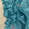 Special Sky Blue Color fabric having handwork With Work Saree