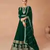 FC 9875 Dark green Color Faux Georgette With Embroidery Work Anarkali Gown Wedding Party, Festive, Events Etc.4-6 Working Days@2549/- only | Bollywood Gowns, Creative Gowns, Designer Gowns, Embroidered Gowns, Gowns, Party Wear Gowns, Straight Suits