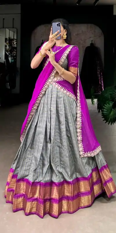 LNB 2010 Grey Color Zari Chex With Zari Weaving Work Lehenga Choli Wedding, Party, Festive, Events Etc. Delivery 4-6 Working Days Rs 2149 | Creative Lehenga, Bollywood Lehenga, Designer Lehenga, Embroidered Lehenga, Lehenga, Party Wear Lehenga