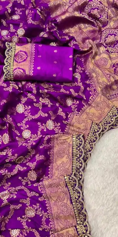 MS 469 Purple color Jacquard Weaving With Embroidery Cording Lace Saree Casual, Wedding, Festive, Events . Expected Delivery  4-6 Working Days @1649/- only                                                                                                                                                                    | Embroidered Sarees, Bollywood Sarees, Creative Sarees, Designer Sarees, Ethnic Saree, Modern Digital sarees, Party Wear Sarees, Sarees