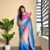 AC Satin Blue Color Soft Georgette Satin With Digital Print Embroidery Work Saree , Wedding, Festive, Events . Expected Delivery  4-6 Working Days @2299/- | Embroidered Sarees, Bollywood Sarees, Creative Sarees, Designer Sarees, Ethnic Saree, Modern Digital sarees, Party Wear Sarees, Sarees