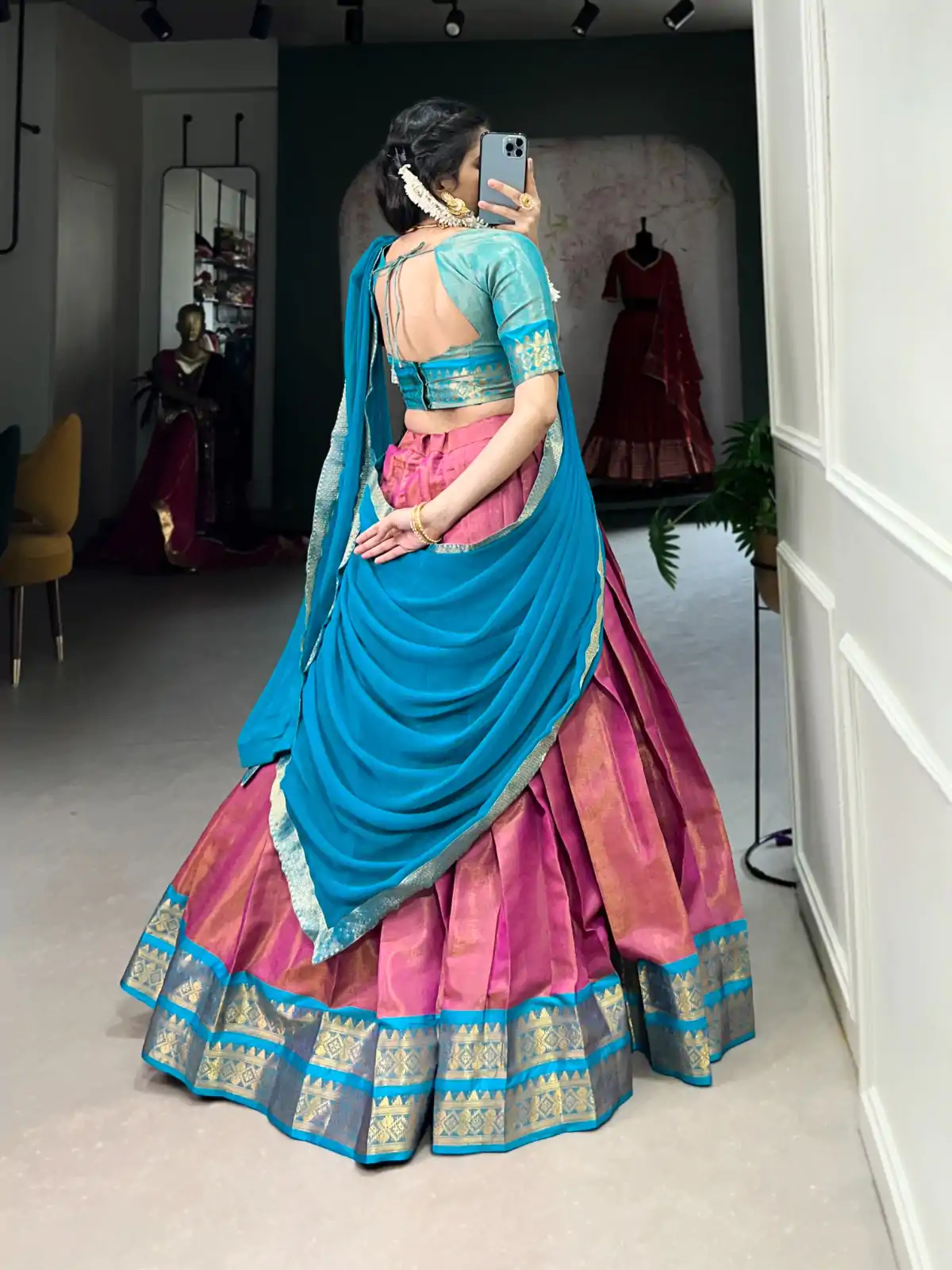 LNB 2002 Pink Color Color Kanchipuram Zari Weaving Work Lehenga Choli Wedding, Party, Festive, Events Etc. Delivery 4-6 Working Days Rs 1899 | Creative Lehenga, Bollywood Lehenga, Designer Lehenga, Embroidered Lehenga, Lehenga, Party Wear Lehenga