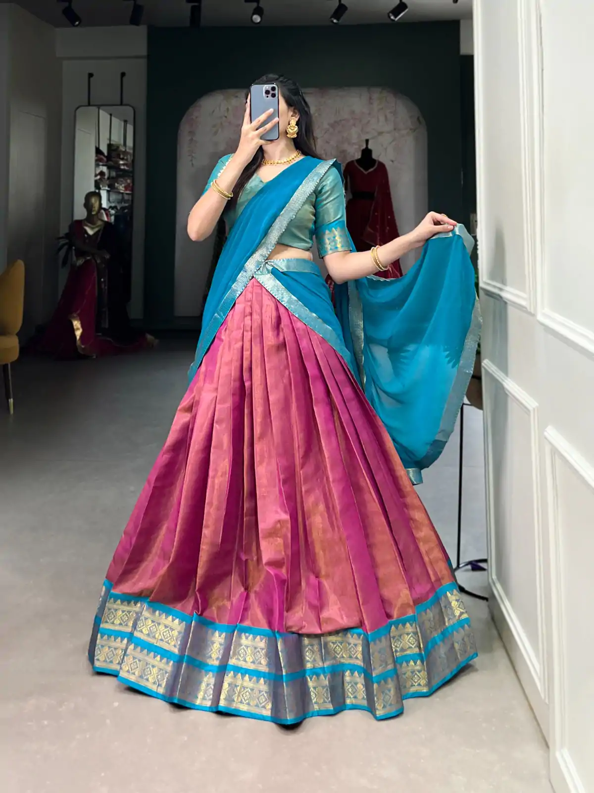 LNB 2002 Pink Color Color Kanchipuram Zari Weaving Work Lehenga Choli Wedding, Party, Festive, Events Etc. Delivery 4-6 Working Days Rs 1899 | Creative Lehenga, Bollywood Lehenga, Designer Lehenga, Embroidered Lehenga, Lehenga, Party Wear Lehenga