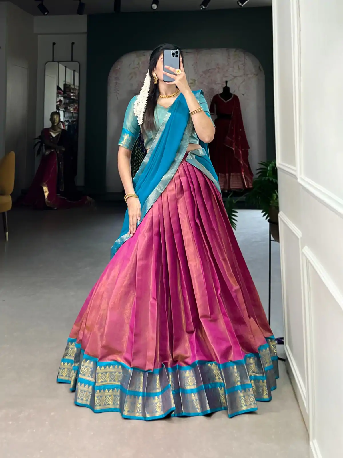 LNB 2002 Pink Color Color Kanchipuram Zari Weaving Work Lehenga Choli Wedding, Party, Festive, Events Etc. Delivery 4-6 Working Days Rs 1899 | Creative Lehenga, Bollywood Lehenga, Designer Lehenga, Embroidered Lehenga, Lehenga, Party Wear Lehenga