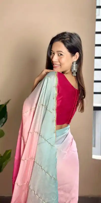 AC Satin Red Color Soft Georgette Satin With Digital Print Embroidery Work Saree , Wedding, Festive, Events . Expected Delivery  4-6 Working Days @2299/- | Embroidered Sarees, Bollywood Sarees, Creative Sarees, Designer Sarees, Ethnic Saree, Modern Digital sarees, Party Wear Sarees, Sarees