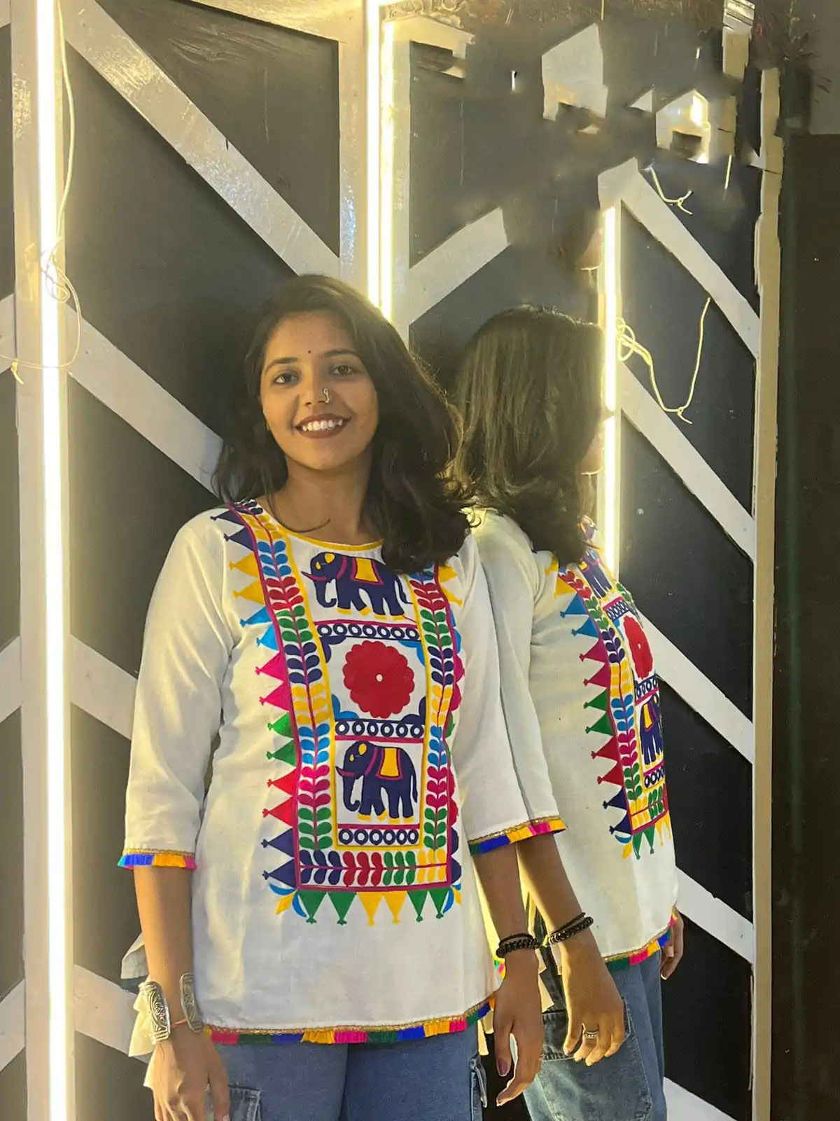 INLI Pankhudi White Color Cotton Flex and Rayo Embroidery Work Kurti Casual, Wedding, Party, Festive, Events Etc. Expected Delivery 4-6 Working Days @1299/- | Bollywood Kurti, Creative Kurtis, Designer Kurti, Kurti, Party Wear Kurti, Selfie Kurti