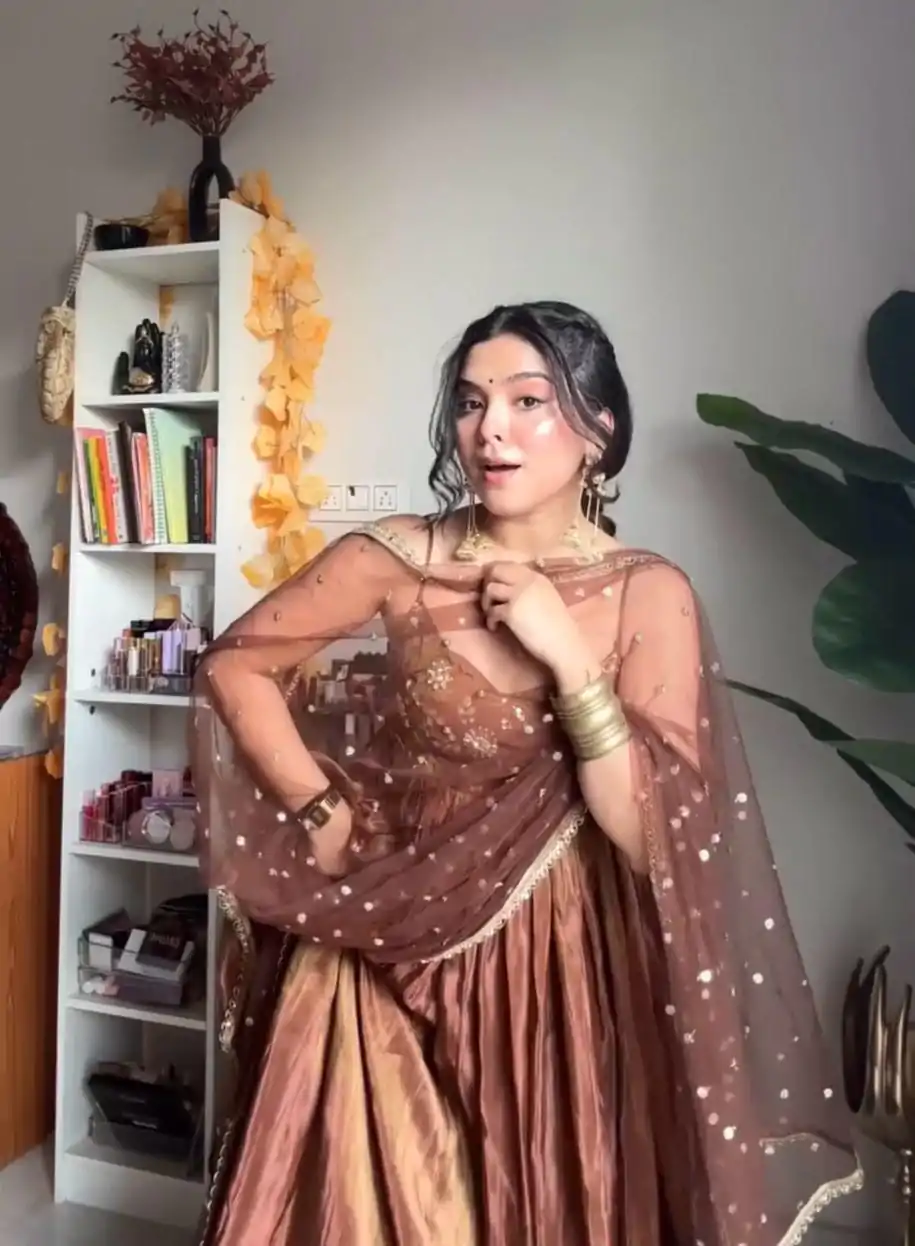 SRK 5239 Brown Color Fendi Silk With Embroidery Sequence Work Anarkali Gown Wedding Party, Festive, Events Etc.4-6 Working Days@1999/- only | Bollywood Gowns, Creative Gowns, Designer Gowns, Embroidered Gowns, Gowns, Party Wear Gowns, Straight Suits