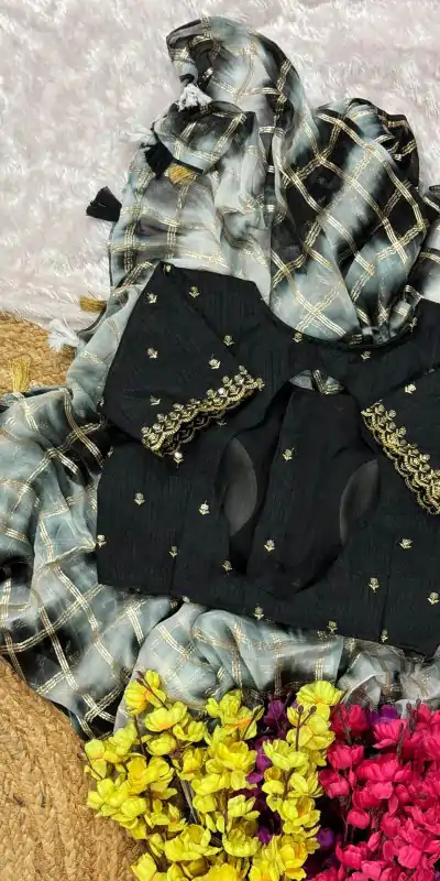 AC Chex Black Color Viscose Georgette Shibori Hand Dyeing Jari Work Saree Casual, Wedding, Festive, Events . Expected Delivery  4-6 Working Days @1849/- only                                                                  | Embroidered Sarees, Bollywood Sarees, Creative Sarees, Designer Sarees, Ethnic Saree, Modern Digital sarees, Party Wear Sarees, Sarees