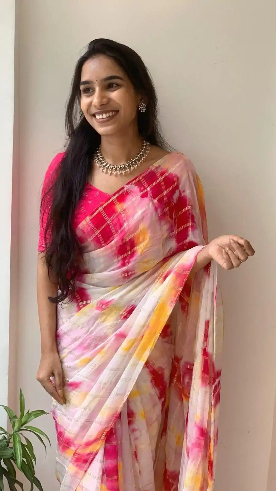 AC Chex Pink Color Viscose Georgette Shibori Hand Dyeing Jari Work Saree Casual, Wedding, Festive, Events . Expected Delivery  4-6 Working Days @1849/- only                                                                  | Embroidered Sarees, Bollywood Sarees, Creative Sarees, Designer Sarees, Ethnic Saree, Modern Digital sarees, Party Wear Sarees, Sarees