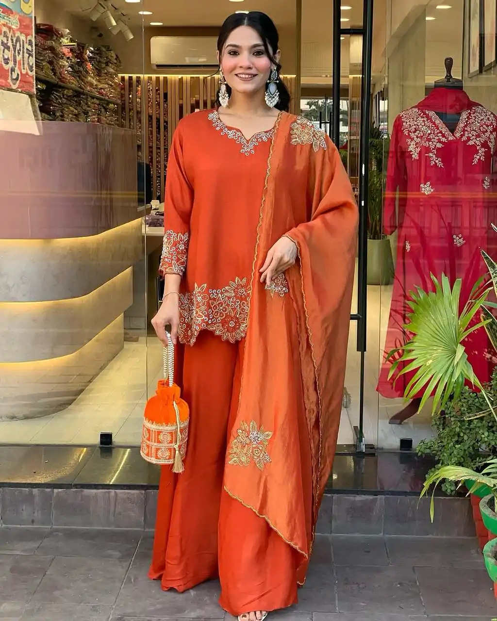 SRK 5234 Orange Color Faux Georgette With Heavy Embroidery Sequence Work Salwar Suit , Wedding, Party, Festive, Events Etc.4-6 Working Days@ 1999/-only | Casual Suits, Jump Suits, Creative suits, Designer Suits, Palazzo Suits, Party Wear Suits, Patiala Suits, Salwar suit, Straight Suits