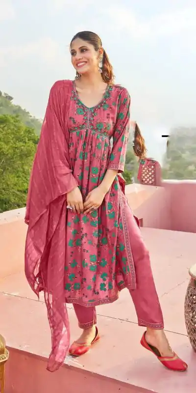  NILI Aliaa NX Gajari Color Rayon Alia Cut With Embroidery Work Kurti Casual, Wedding, Party, Festive, Events Etc. 4-6 Working Days @1699/- | Bollywood Kurti, Creative Kurtis, Designer Kurti, Kurti, Party Wear Kurti, Selfie Kurti