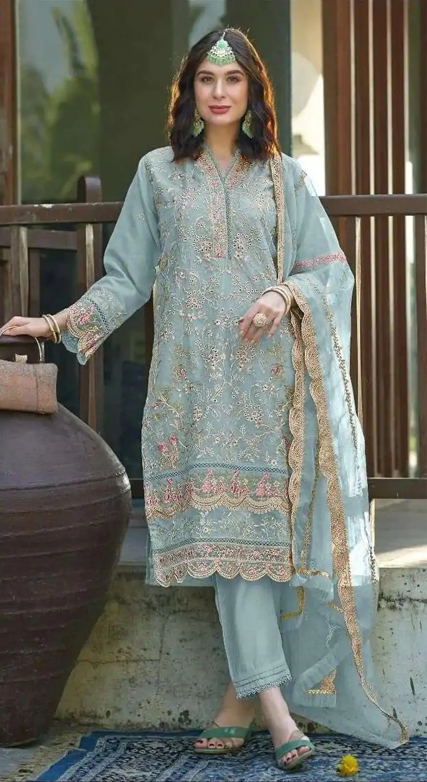 FC 1129 Light Blue Color Organza With Embroidery Sequence Work Salwar Suit Casual, Wedding, Party, Festive, Events Etc.4-6 Working Days@ 2449/-only | Casual Suits, Jump Suits, Creative suits, Designer Suits, Palazzo Suits, Party Wear Suits, Patiala Suits, Salwar suit, Straight Suits