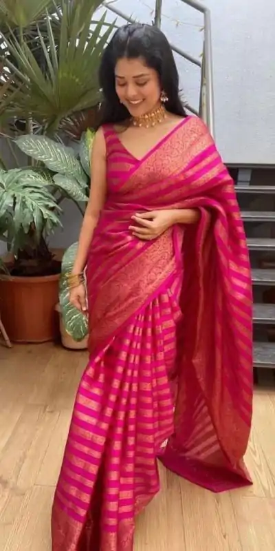 KP 5084 Pink Color Soft Lichi Silk Jacquard Work On All Over Saree Casual, Wedding, Festive, Events . Expected Delivery  4-6 Working Days @1399/- only                                                                                                                                             | Embroidered Sarees, Bollywood Sarees, Creative Sarees, Designer Sarees, Ethnic Saree, Modern Digital sarees, Party Wear Sarees, Sarees