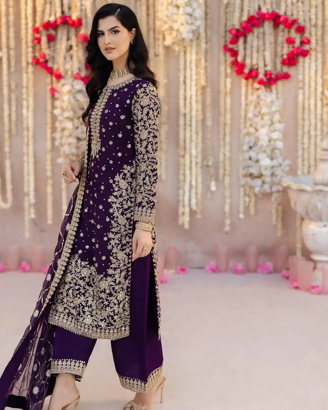 SRK 5238 Violet Color Faux Georgette With Embroidery Sequence With Beads Work Salwar Suit , Wedding, Party, Festive, Events Etc.4-6 Working Days@ 2399/-only | Casual Suits, Jump Suits, Creative suits, Designer Suits, Palazzo Suits, Party Wear Suits, Patiala Suits, Salwar suit, Straight Suits