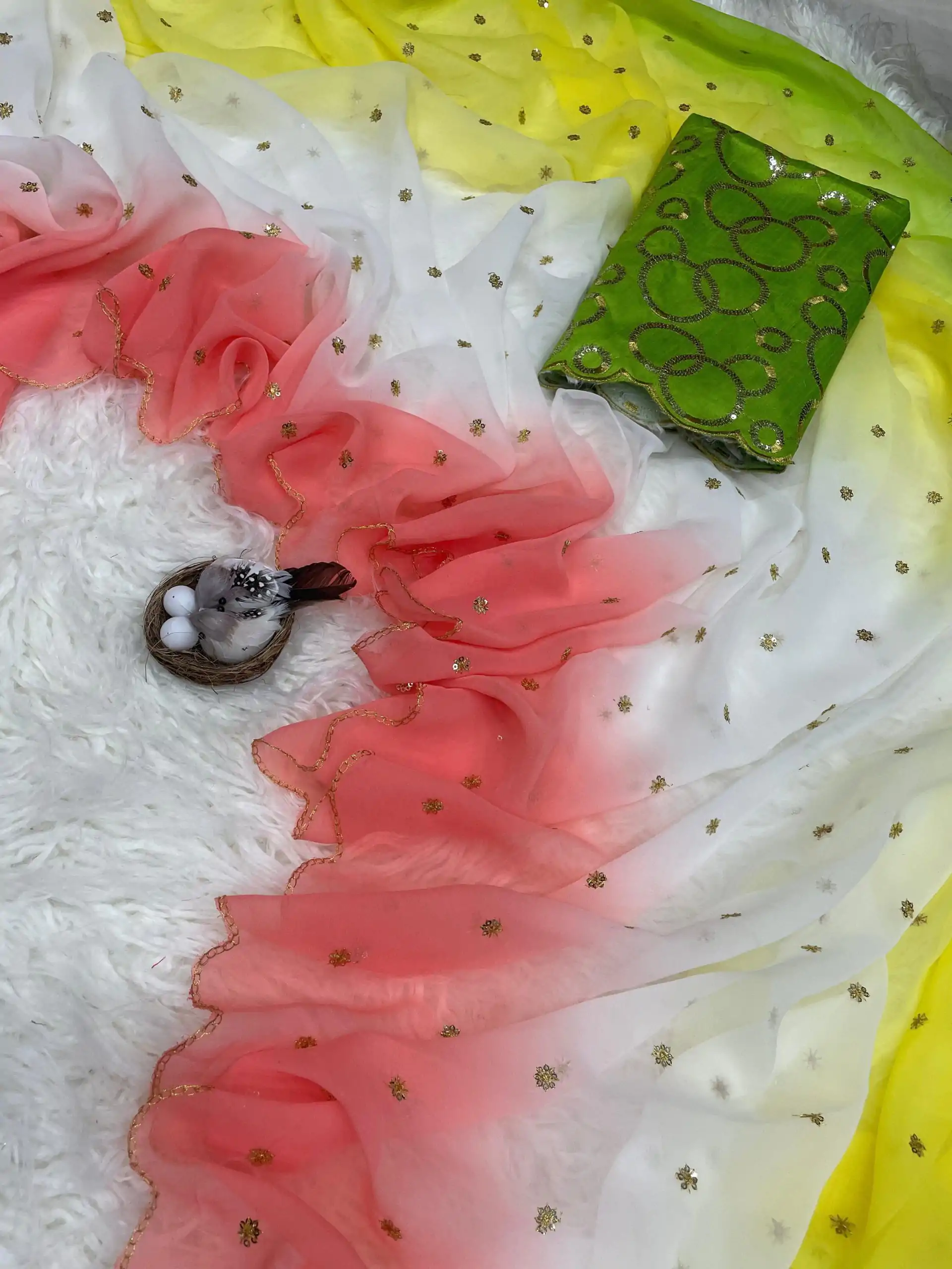 MS 470 Peach Color Georgette With Sequence Worked Butti Saree Casual, Wedding, Festive, Events . Expected Delivery  4-6 Working Days @1699/- only                                                                                                                                                                                  | Embroidered Sarees, Bollywood Sarees, Creative Sarees, Designer Sarees, Ethnic Saree, Modern Digital sarees, Party Wear Sarees, Sarees