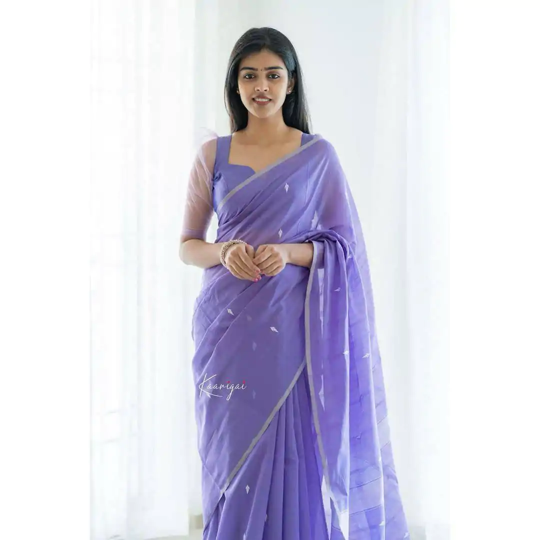 KP 5063 Purple Color Soft Lilan Cotton Rich Pallu & Jacquard Work Saree Casual, Wedding, Festive, Events . Expected Delivery  4-6 Working Days @1349/- only                                                                                                                                             | Embroidered Sarees, Bollywood Sarees, Creative Sarees, Designer Sarees, Ethnic Saree, Modern Digital sarees, Party Wear Sarees, Sarees
