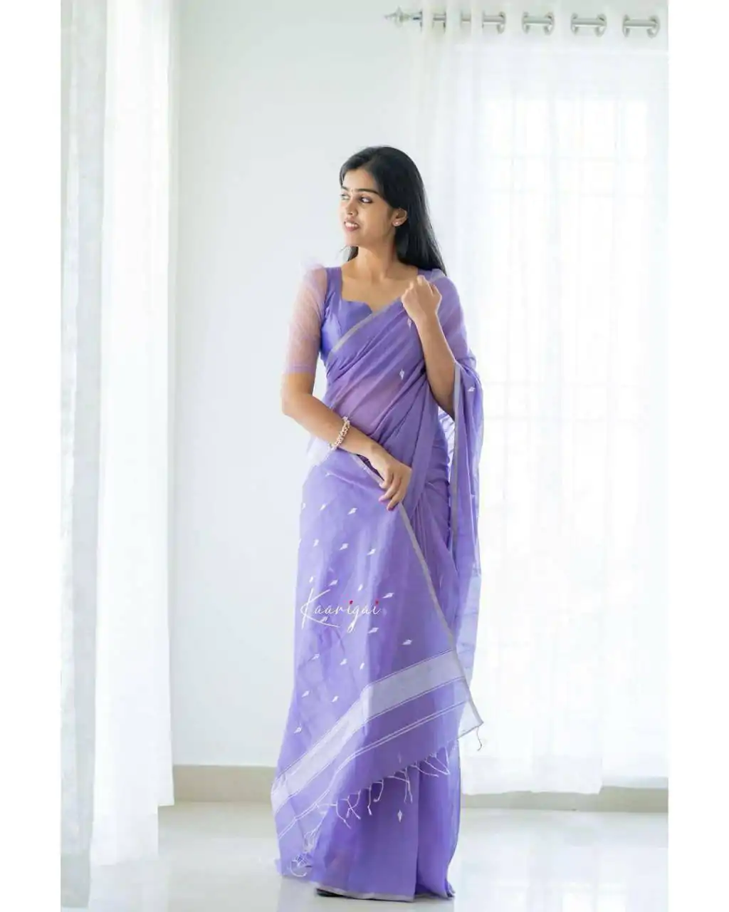 KP 5063 Purple Color Soft Lilan Cotton Rich Pallu & Jacquard Work Saree Casual, Wedding, Festive, Events . Expected Delivery  4-6 Working Days @1349/- only                                                                                                                                             | Embroidered Sarees, Bollywood Sarees, Creative Sarees, Designer Sarees, Ethnic Saree, Modern Digital sarees, Party Wear Sarees, Sarees