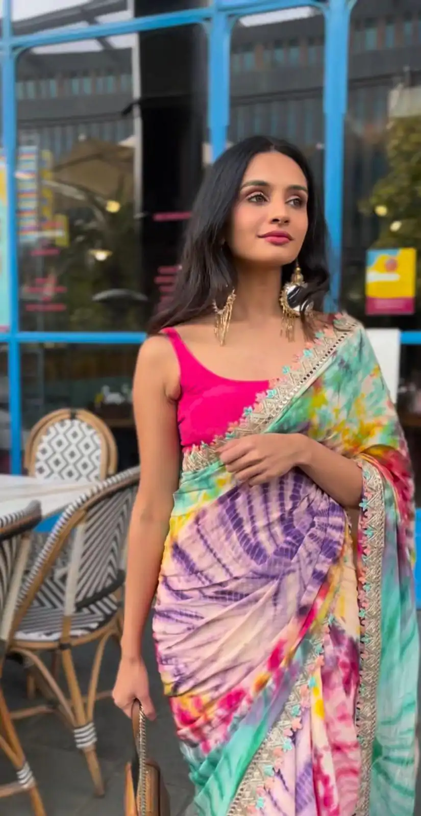 MS 459 Multi color Chinon fabric Embroidery Coding Sequins Lace Saree Casual, Wedding, Festive, Events . Expected Delivery  4-6 Working Days @1649/- only | Embroidered Sarees, Bollywood Sarees, Creative Sarees, Designer Sarees, Ethnic Saree, Modern Digital sarees, Party Wear Sarees, Sarees