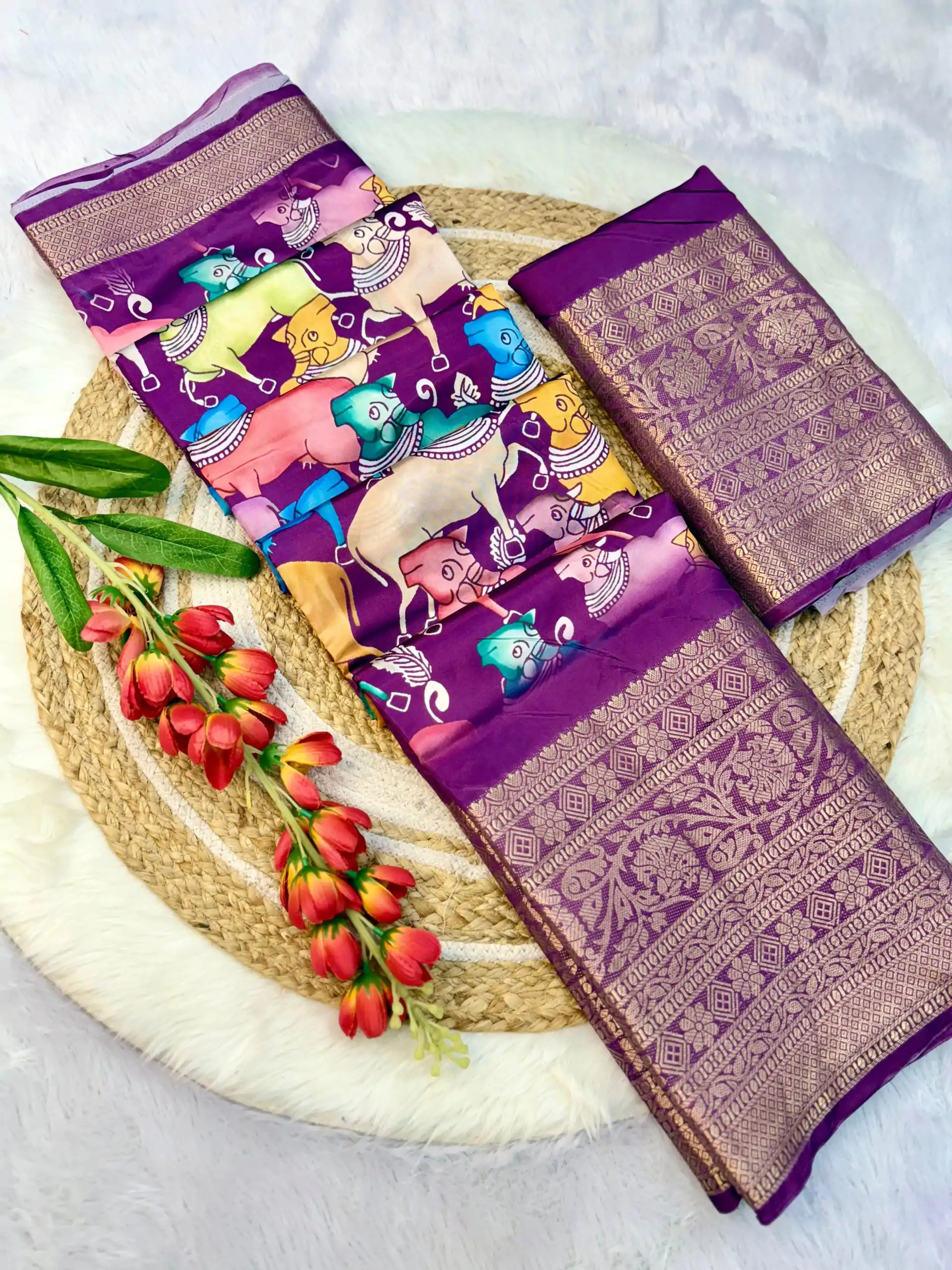MS Kalamkari Purple Color Jacquard Dola Silk With Kalamkari Print Saree Casual, Wedding, Festive, Events . Expected Delivery  4-6 Working Days @1549/- only | Embroidered Sarees, Bollywood Sarees, Creative Sarees, Designer Sarees, Ethnic Saree, Modern Digital sarees, Party Wear Sarees, Sarees