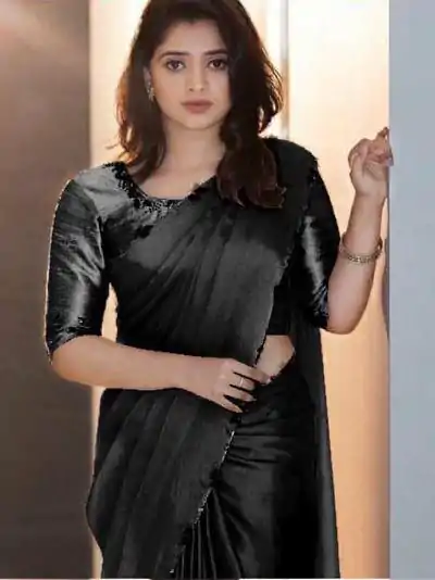 AC Lady Black Color Rangoli Silk Handwork And Cutwork With Pearl Saree Casual, Wedding, Festive, Events . Expected Delivery  4-6 Working Days @1899/- only                                                                                                                                             | Embroidered Sarees, Bollywood Sarees, Creative Sarees, Designer Sarees, Ethnic Saree, Modern Digital sarees, Party Wear Sarees, Sarees