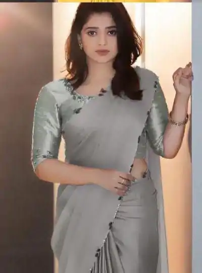 AC Lady Grey Color Rangoli Silk Handwork And Cutwork With Pearl Saree Casual, Wedding, Festive, Events . Expected Delivery  4-6 Working Days @1899/- only                                                                                                                                             | Embroidered Sarees, Bollywood Sarees, Creative Sarees, Designer Sarees, Ethnic Saree, Modern Digital sarees, Party Wear Sarees, Sarees