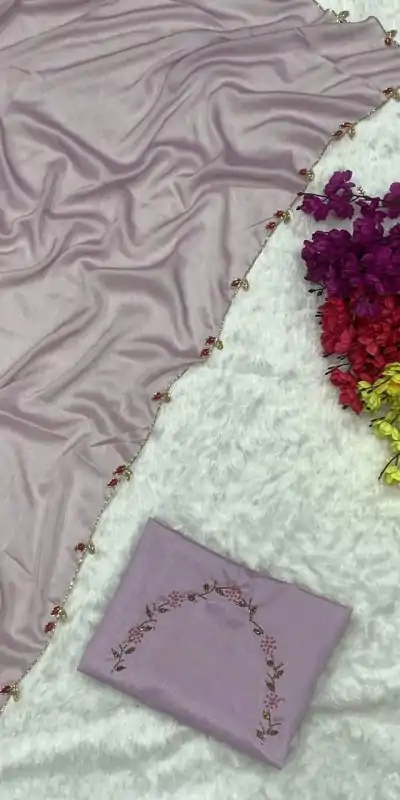 AC Lady Purple Color Rangoli Silk Handwork And Cutwork With Pearl Saree Casual, Wedding, Festive, Events . Expected Delivery  4-6 Working Days @1899/- only                                                                                                                                             | Embroidered Sarees, Bollywood Sarees, Creative Sarees, Designer Sarees, Ethnic Saree, Modern Digital sarees, Party Wear Sarees, Sarees