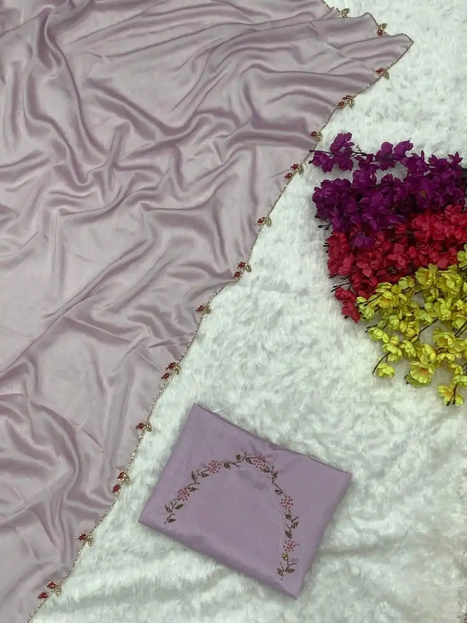 AC Lady Purple Color Rangoli Silk Handwork And Cutwork With Pearl Saree Casual, Wedding, Festive, Events . Expected Delivery  4-6 Working Days @1899/- only                                                                                                                                             | Embroidered Sarees, Bollywood Sarees, Creative Sarees, Designer Sarees, Ethnic Saree, Modern Digital sarees, Party Wear Sarees, Sarees