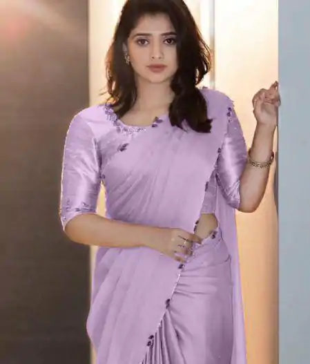 AC Lady Purple Color Rangoli Silk Handwork And Cutwork With Pearl Saree Casual, Wedding, Festive, Events . Expected Delivery  4-6 Working Days @1899/- only                                                                                                                                             | Embroidered Sarees, Bollywood Sarees, Creative Sarees, Designer Sarees, Ethnic Saree, Modern Digital sarees, Party Wear Sarees, Sarees