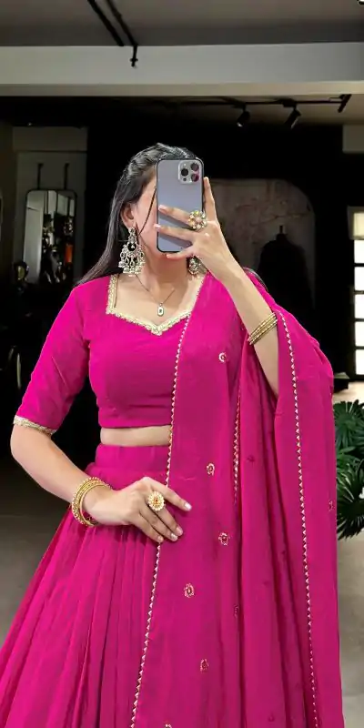 LNB 1906 Pink Color Pure Chanderi Plain With Zari Weaving Work Border Lehenga Choli Wedding, Party, Festive, Events Etc. Delivery 4-6 Working Days Rs 1999 | Creative Lehenga, Bollywood Lehenga, Designer Lehenga, Embroidered Lehenga, Lehenga, Party Wear Lehenga