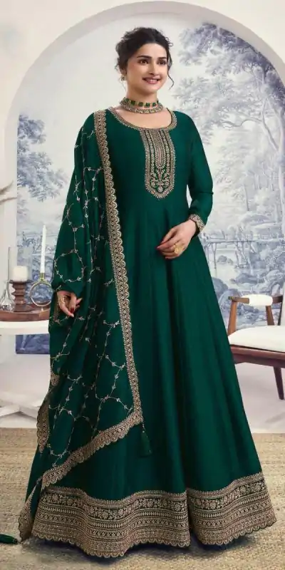 FC 67745 Green Color Georgette with Embroidery Work Anarkali Suit Casual, Wedding, Party, Festive, Events. Expected Delivery 4-6 Working Days @2999/-Only | Anarkali Suits, Bollywood Anarkali, Creative-Anarkali, Designer Anarkali, Embroidered Anarkali, Party Wear Anarkali
