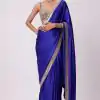 Stunning Royal Blue Color Rangoli Silk Heavy Coding Embroidery Lace In Border Saree