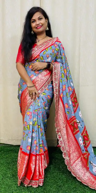 MS 466 Blue Color Dola Silk Saree With Zari Weaving Border Saree Casual, Wedding, Festive, Events . Expected Delivery  4-6 Working Days @1649/- only | Creative Sarees, Embroidered Sarees, Bollywood Sarees, Designer Sarees, Ethnic Saree, Modern Digital sarees, Party Wear Sarees, Sarees
