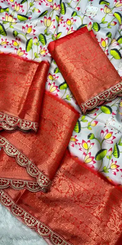 MS 466 Grey Color Dola Silk Saree With Zari Weaving Border Saree Casual, Wedding, Festive, Events . Expected Delivery  4-6 Working Days @1649/- only | Creative Sarees, Embroidered Sarees, Bollywood Sarees, Designer Sarees, Ethnic Saree, Modern Digital sarees, Party Wear Sarees, Sarees