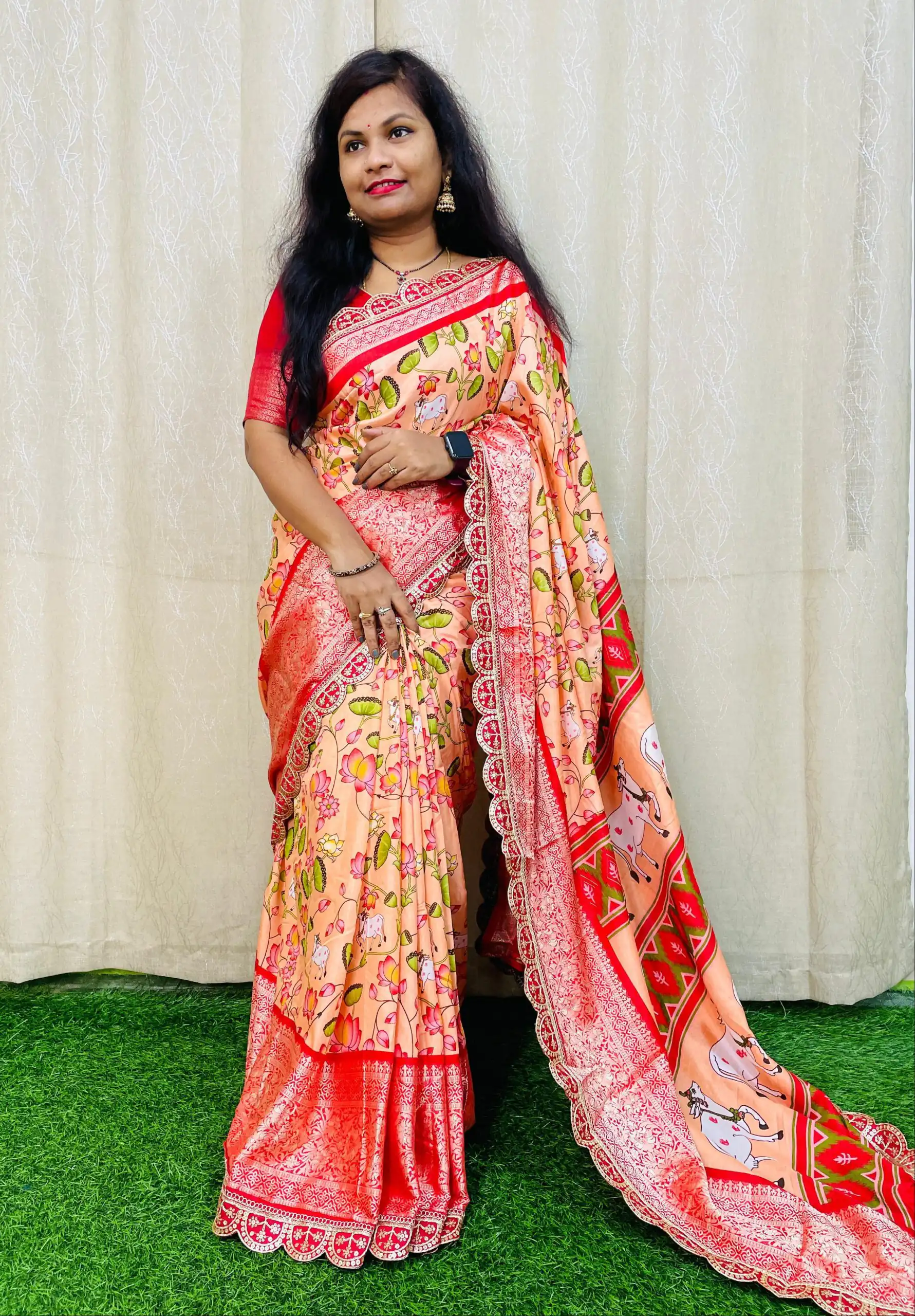 MS 466 Peach Color Dola Silk Saree With Zari Weaving Border Saree Casual, Wedding, Festive, Events . Expected Delivery  4-6 Working Days @1649/- only | Creative Sarees, Embroidered Sarees, Bollywood Sarees, Designer Sarees, Ethnic Saree, Modern Digital sarees, Party Wear Sarees, Sarees