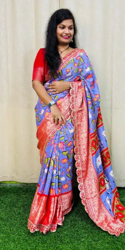 MS 466 Purple Color Dola Silk Saree With Zari Weaving Border Saree Casual, Wedding, Festive, Events . Expected Delivery  4-6 Working Days @1649/- only | Embroidered Sarees, Bollywood Sarees, Creative Sarees, Designer Sarees, Ethnic Saree, Modern Digital sarees, Party Wear Sarees, Sarees