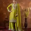 AD 191 Green Color Chinon Silk Embroidery 3mm Sequence Coding Dori Work Salwar Suit , Wedding, Party, Festive, Events Etc.4-6 Working Days@ 2049/-only | Casual Suits, Jump Suits, Creative suits, Designer Suits, Palazzo Suits, Party Wear Suits, Patiala Suits, Salwar suit, Straight Suits
