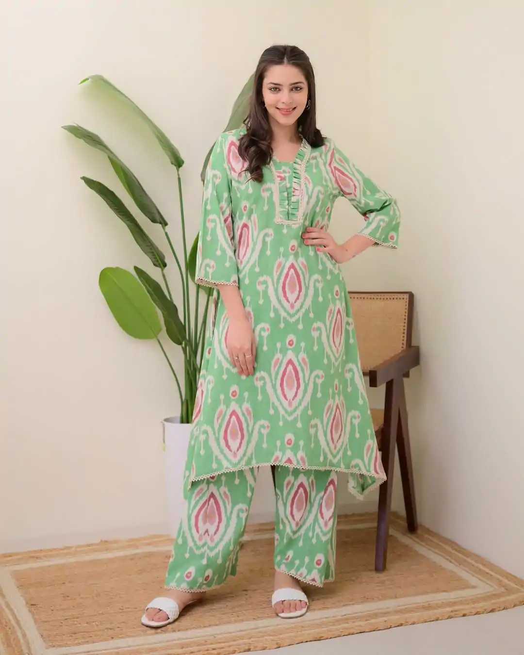 MF 752 Green Color Rayon Wood With Print Salwar Suit Casual, Wedding, Party, Festive, Events Etc.4-6 Working Days@ 1549/-only | Casual Suits, Jump Suits, Creative suits, Designer Suits, Palazzo Suits, Party Wear Suits, Patiala Suits, Salwar suit, Straight Suits
